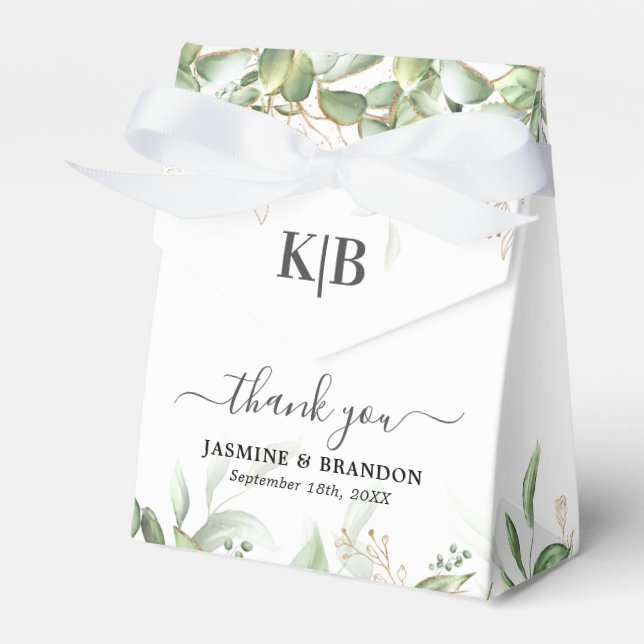 Ballotins Elégant Eucalyptus Mariage Favor Box (Verso)