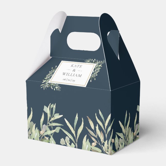 Ballotins Elégant Feuille de verdure Bleu de Mer Profonde (Verso)