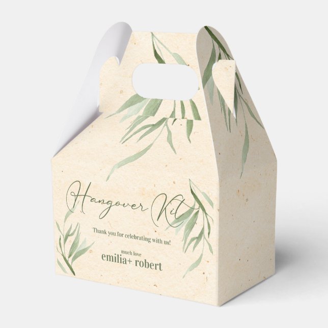 Ballotins Élégant, Feuilles verts poussiéreux, Papier artisa (Verso)