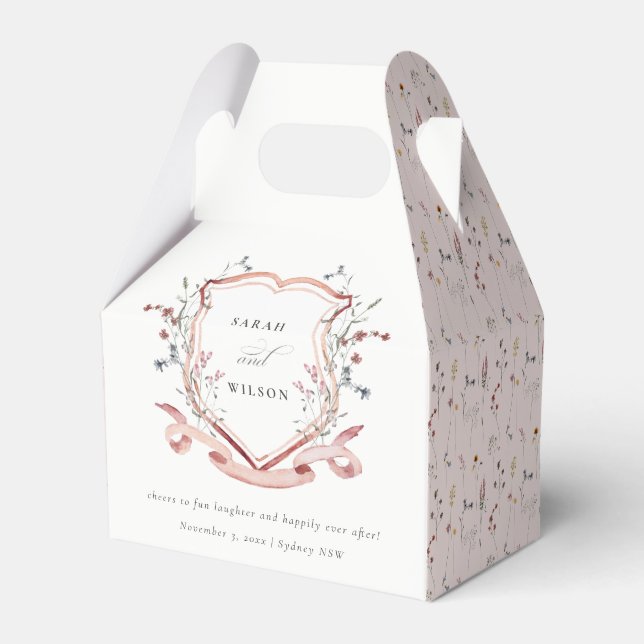 Ballotins Élégant Fleur sauvage rose  Mariage d'aquarelle de (Verso)