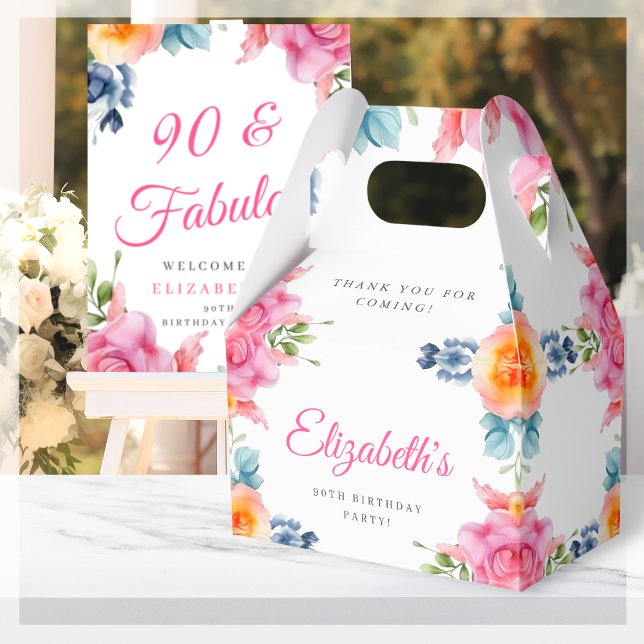 Ballotins Élégant Floral 90e Ballotin d'anniversaire (Créateur téléchargé)