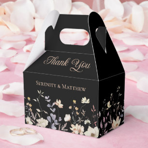Ballotins Élégant Floral Noir Boho Mariage Remerciements
