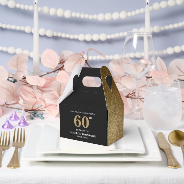 Ballotins Elégant Gold Black coutume 60e anniversaire (Mariage)