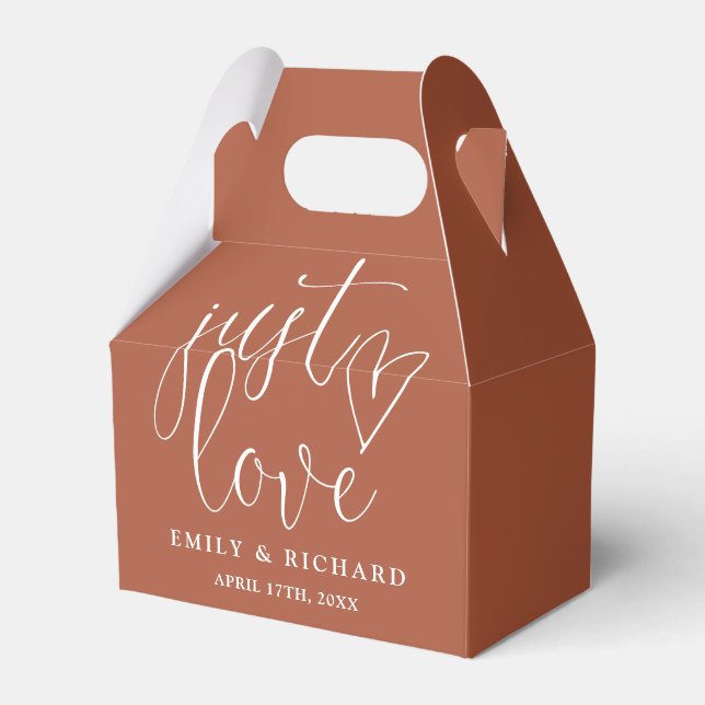 Ballotins Élégant Juste Amour Coeur Terracotta Mariage (Verso)