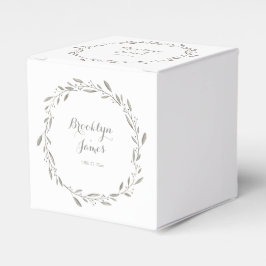 Ballotins Elégant mariage Ballotin Gris Floral Wreath