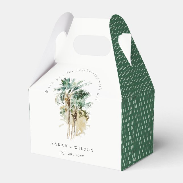Ballotins Elégant Mariage d'aquarelle tropicale palmiers (Verso)