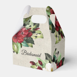 Ballotins Élégant Mariage de Bridesmaid rouge floral