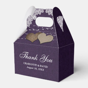 Ballotins Élégant Mariage de dentelle violet rustique