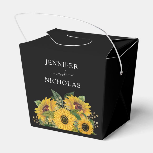 Ballotins Élégant Mariage de tournesols floraux (Arrière)