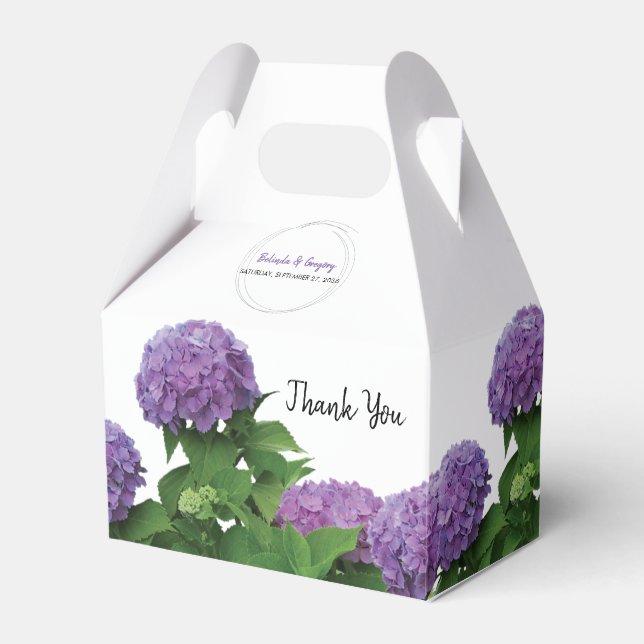 Ballotins Élégant Mariage d'Hydrangée violette (Verso)