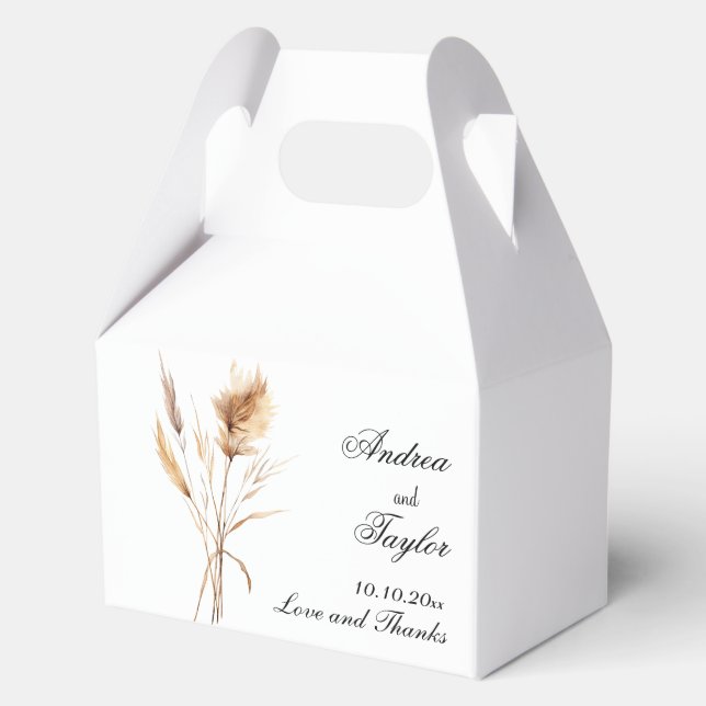 Ballotins Élégant Mariage en herbe Pampas (Recto)