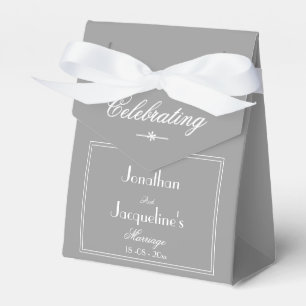 Ballotins Elégant Mariage Faveurs Noms Moderne Chic Grey