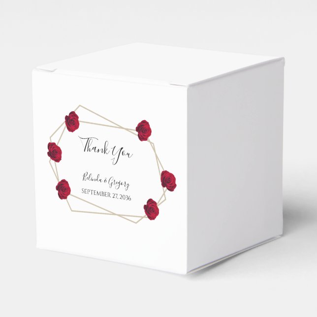 Ballotins Élégant Mariage géométrique rouge rose (Verso)