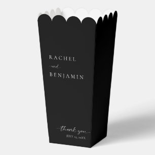 Ballotins Élégant Mariage noir minimaliste Merci de script