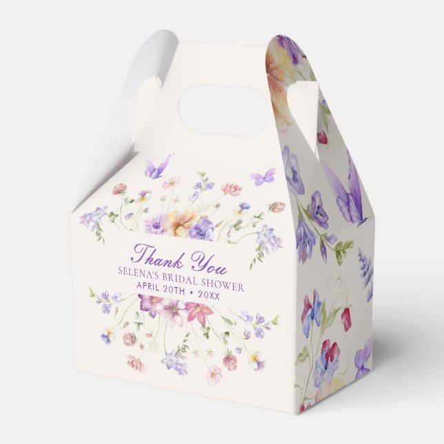 Ballotins Élégant Mariage Papillons Violets (Verso)