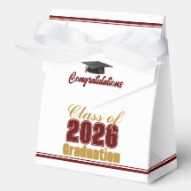 Elegant Maroon Gold Class of 2026 Graduation