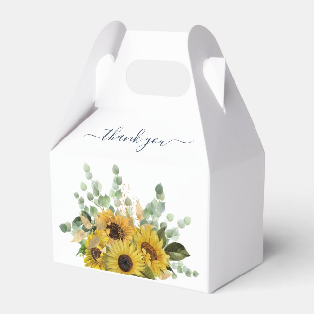 Ballotins Élégant Merci floral de tournesols (Verso)
