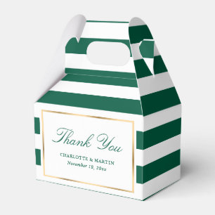 Ballotins Élégant Merci Mariage Emerald Green Stripes