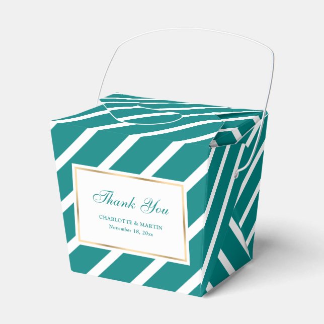 Ballotins Élégant Merci Mariage or Turquoise (Verso)