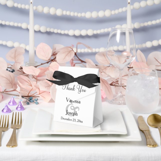 Ballotins Élégant Merci noir blanc Mariage (Mariage)