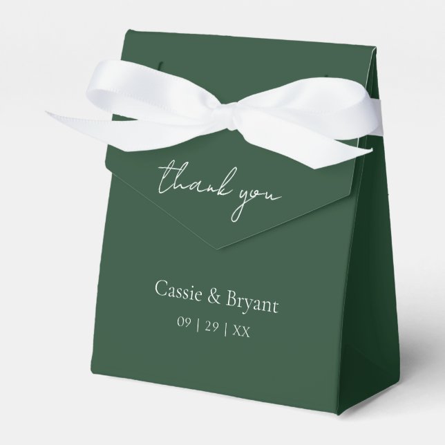 Ballotins Élégant minimaliste Emerald Green Merci Mariage (Verso)