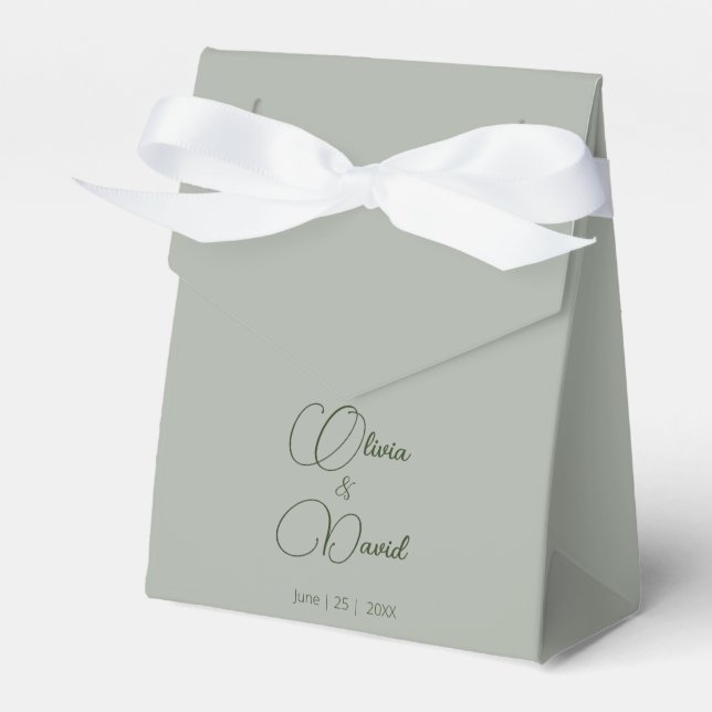 Ballotins Élégant minimaliste Mariage vert Sage (Verso)