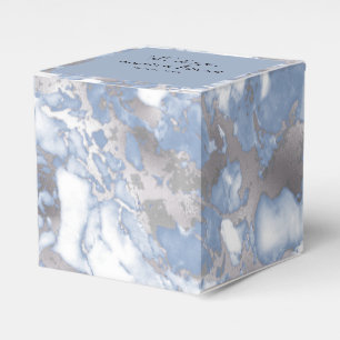 Ballotins Elégant Moderne Marbre Bleu Boîte de Mariage Favor