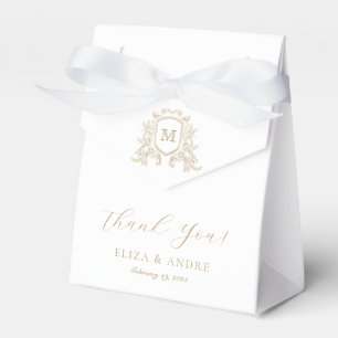 Ballotins Elégant Monogramme Or Boîte de Faveur Mariage