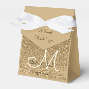 Ballotins Élégant Monogramme Or Mariage moderne