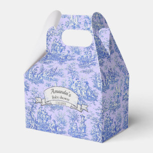 Ballotins Élégant Monogramme Toile de Jouy Violet Bleu Vinta