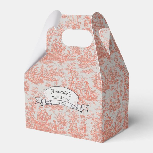 Ballotins Élégant monogramme vintage orange toile de Jouy (Verso)
