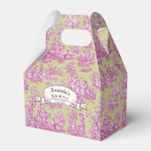 Élégant monogramme vintage rose vert de jouy