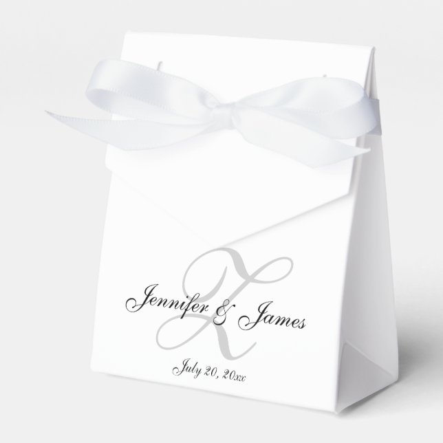 Ballotins Élégant monogramme Z | Boîtes De Faveur De Mariage (Verso)