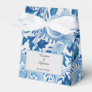 Ballotins Élégant motif floral bleu et blanc
