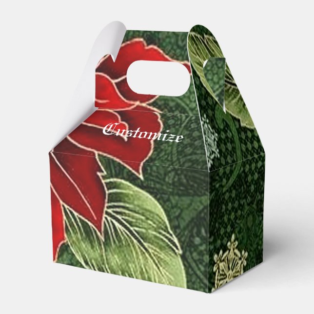 Ballotins Élégant Noël Poinsettia Gable Ballotin (Verso)
