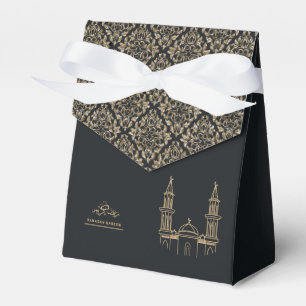 Ballotins Elégant noir et or Ramadan Kareem boîte cadeau