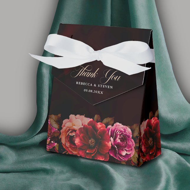 Ballotins Elégant noir rouge floral mignon mariage romantiqu (Créateur téléchargé)