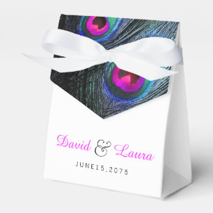 Ballotins Élégant noir Turquoise et rose chaud Mariage Peaco