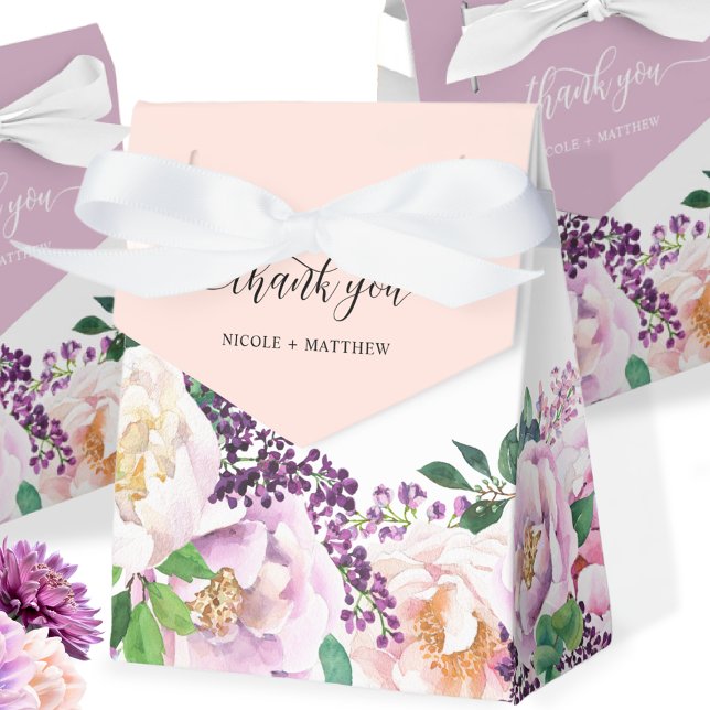 Ballotins Élégant Peach Pink Purple Pastel Floral Ballotin (Créateur téléchargé)
