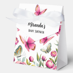 Ballotins Elégant Peony rose et papillons Baby shower fille
