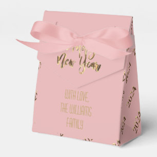 Ballotins Élégant Pink and Gold Script Bonne année 2024