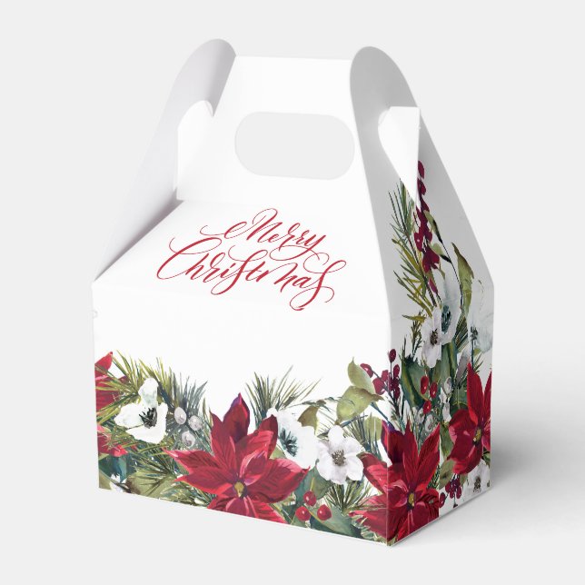 Ballotins Élégant Poinsettia Rouge Joyeux Noël Fête (Arrière)