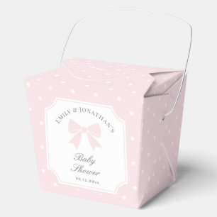 Ballotins Élégant Pois bébé rose Bow Baby shower fille