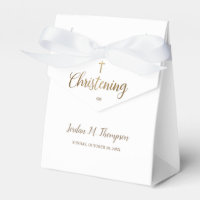 Elégant Pure White Gold cross Custom Christening