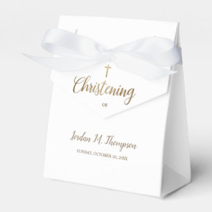 Ballotins Elégant Pure White Gold cross Custom Christening
