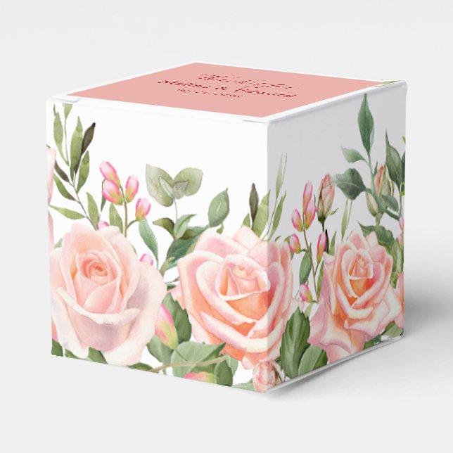 Ballotins Elégant Rose aquarelle Florals Mariage (Verso)