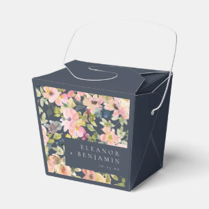 Ballotins Élégant Rose Navy Aquarelle Floral Mariage Sur Mes