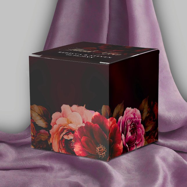 Ballotins Elégant rouge noir floral mariage gothique romanti (Créateur téléchargé)