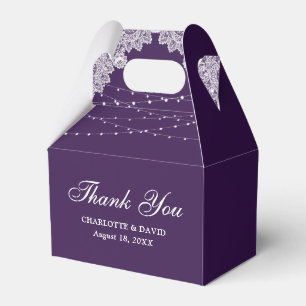 Ballotins Élégant Rustique Violet Floral Lights Mariage
