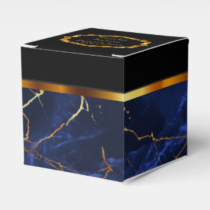 Ballotins Elégant Sapphire bleu marbre et Ballotin or